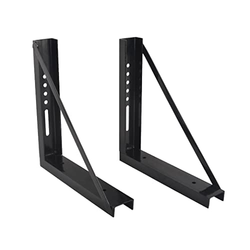 GESEXI 18’’x18’’ Bolted Steel Mounting Brackets for Trailer Tool Box, Set of 2- Black