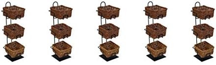 Mobile Merchandisers CR0620-3B-MB 3-Tier 3 Square Willow Basket Counter Display Rack (5)