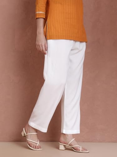 Image of TWIN BIRDS Women Viscose Kurti Pants | Straight Fit Ethnic Daily Trousers