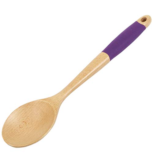 Chef Craft Purple Wooden Spoon with Silicone Handle