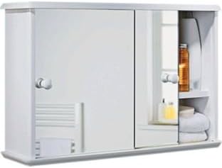 Durable Sliding Door Bathroom Cabinet - White.