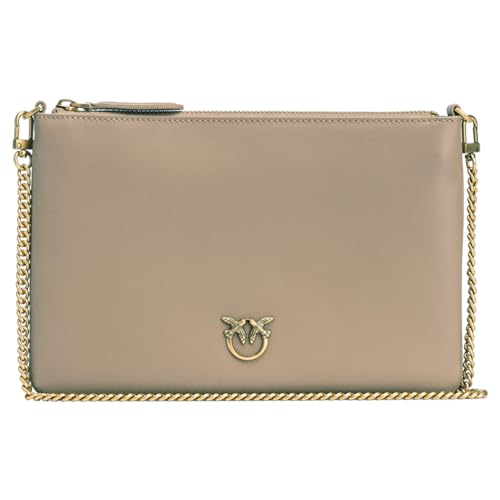 Pinko Pinko Flat Classic Vitello Seta, Borsa Donna, I68q_noce-antique Gold, Taglia unica
