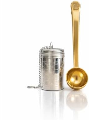 Tea Infuser Set with Gold Scoop – Stainless Steel Loose Leaf Tea Strainer, Honeycomb Basket image 5