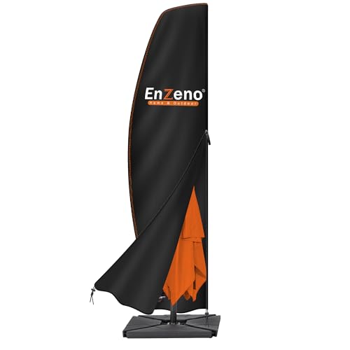 Enzeno Housse de Parasol déporté 4x4,Housse de Protection Parasol 4x3,Housse Parasol Déporté en Tissu Oxford 420D imperméable avec Fermeture éclair- 3m...