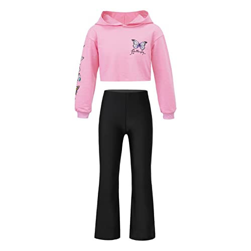Mädchen Sportanzug 3-tlg Rosa - Kapuzenpullover & Jogginghose Freizeitanzug Größen 104-152