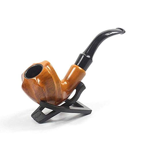 TYUIO Handmade Acrylic Curved Handle Filter Pipe,Tobacco Smoking Pipe, Resin Pipe, (Wood grain)