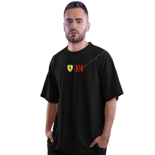 Image of DUDEME Charlers Lec Oversized T-Shirt for Car Enthusiast for Men & Women T Shirts 100% Cotton Printed T-Shirts.