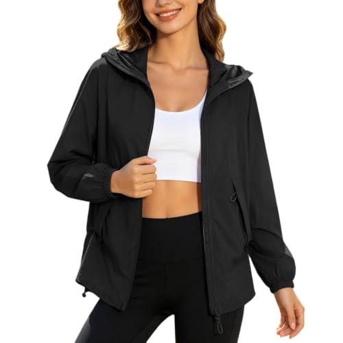 Chaqueta ligera para exteriores de seda helada y cortavientos de mujer para running