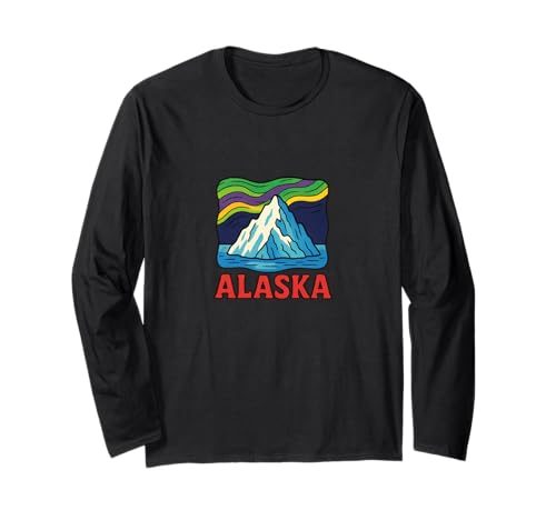 Alaska Wilderness Retro Northern Adventure Midnight Sun Long Sleeve T-Shirt