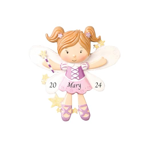 Lydia Gifts 2024 Personalized Christmas Tree Ornament for Girls - Fairy Customized Ornament-Keepsake for Kids-Free Customization
