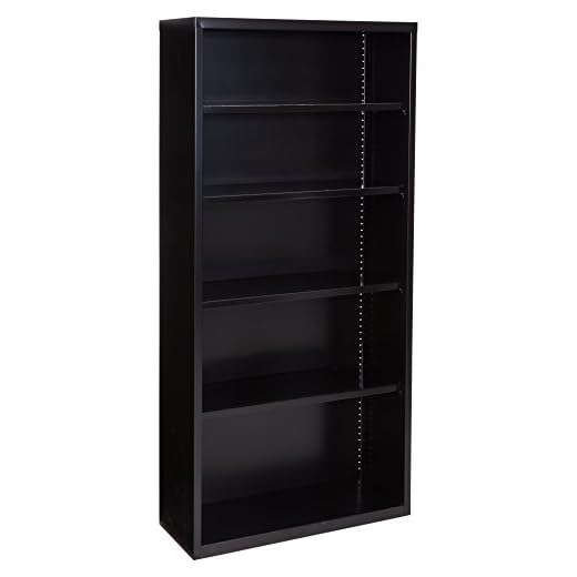 Lorell LLR41291 Fortress Series Steel Black Book Case, 34.5" x 13" x 72"