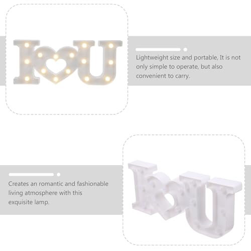 Image of Uonlytech Romantic Letter Design Led Lighted Sign Battery Operated I Love You Letters Decorative Lamp for Home Party Wedding Anniversary