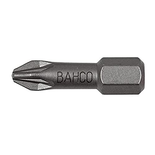 Bahco 60T/PZ1-2P PZ1 Torsion Bit for Pozidriv Head Screws, Multi-Colour, 25 mm, Set of 2 Pieces
