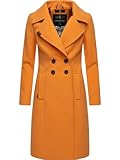 navahoo cappotto invernale da donna, caldo, classico, lungo, con colletto a risvolto, wooly xs-3xl, albicocca sorbetto, xs