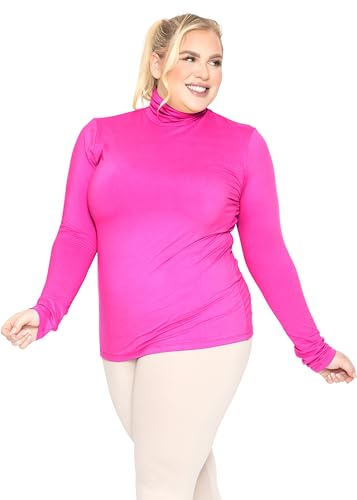 Image of Womens Turtle Neck | Long Sleeve and Sleeveless Top | Plus Size XL-7X | Tops Women White Turtleneck Women