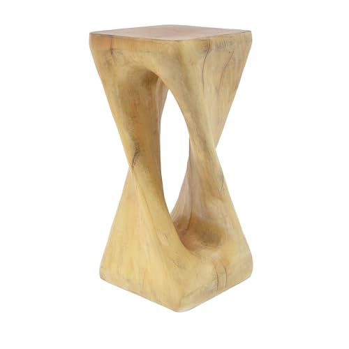Merax Twist Shape MGO Accent Side Table, Unique Modern End Table with Wide Pedestal & Tabletop, Small Drink Tables for Living Room, Bedroom Night Stand Bedside Table, No Assembly Required, Natural by Merax - Image 6