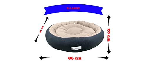 Image of Premium Xl Size Dog Bed For Xl Dogs And Puppies Anti Skid Bottom Washable Orthopedic Big Dog /Cat Beds Cream /Black, Polyester