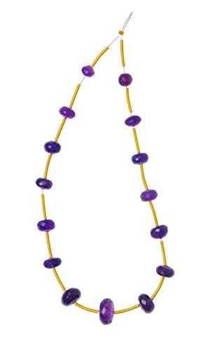 Perles à facettes en améthyste le lot de 15 pour cadeau DIY