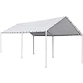 FDW Carport Car Port Party Tent Car Tent 10x20 Canopy Tent Metal Carport Kits Outdoor Garden Gazebo, Not Good for Strong Wind Condition