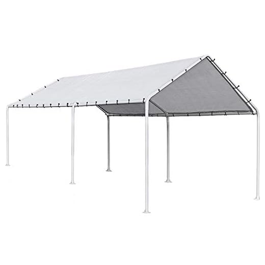 FDW Carport Car Port Party Tent Car Tent 10x20 Canopy Tent Metal Carport Kits Outdoor Garden Gazebo, Not Good for Strong Wind Condition