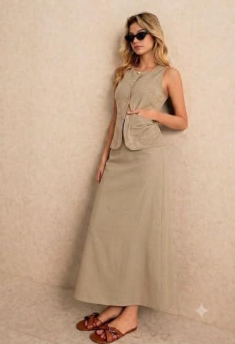Image of FNOCKS Girls Cotton Linen Co-Ord Set