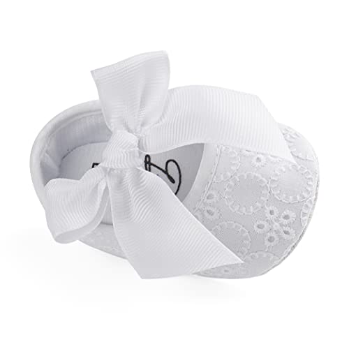 Baby Girls Princess Bowknot Soft Sole Cloth Crib Shoes Sneaker White, 3-6 Months #TOP2