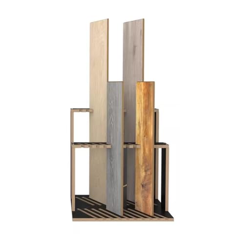 Présentoir de carrelage en bois à fentes pour magasin de sol