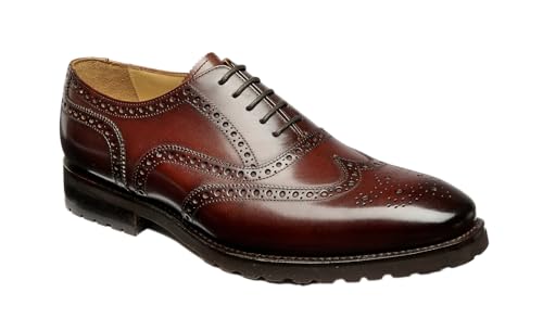BARKER Marston Herren-Oxford-Schuhe aus poliertem Leder – luxuriöse, handgefertigte formelle Anzugschuhe, Walnussholz, 45 EU