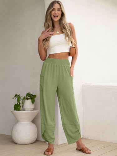 Image of ANRABESS Womens Wide Leg Palazzo Capri Barrel Pants