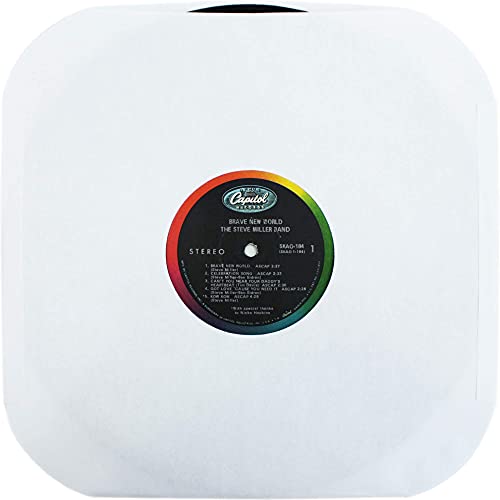 (25) Archival Quality Acid-Free Heavyweight Paper Inner Sleeves with Hole for 12 inch Vinyl Records - Durable 20# Paper - Easy Record Insertion - #12IW - Thumbnail 4