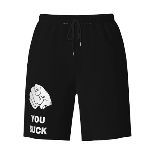 You Suck Offensive Men's Quick-Dry Board Shorts 7" - Swim Trunks Summer Hawaii Beach3