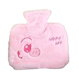 GOOPEEG Wärmflasche Bettflasche Mit Wasser Gefüllte Plüsch-Wärmflasche for Warme Kompressen An Bauch Und Füßen Hot Water Bag(Pink)
