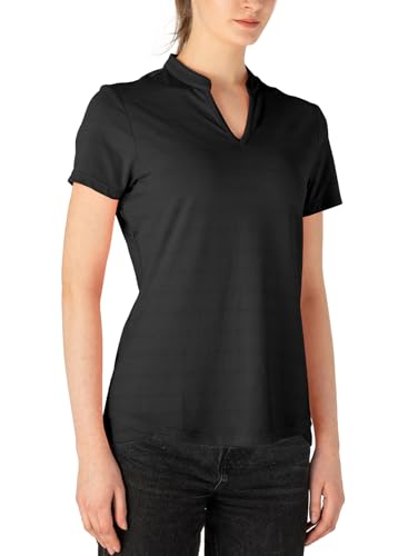 Image of Gopune Women's V Neck Golf Polo Shirts Collarless Short Sleeve Lightweight Quick Dry Tennis Running T-Shirts