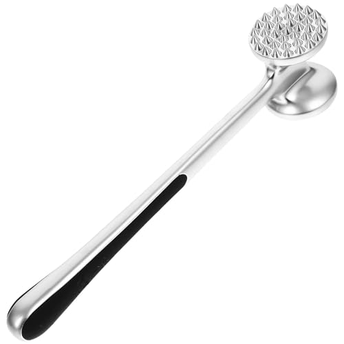 MUSISALY Martillo Ablandador Inoxidable de Doble Cara de Carne para Acero Mango Largo Práctico y Fácil de Limpiar para Cocina y Restaurante