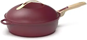 The Fabulous 8-in-1 Frying Pan - One utensil that replaces pan, pan, sauté pan - With 2 removable handles, steam/fry basket, wooden spatula - RUBIS