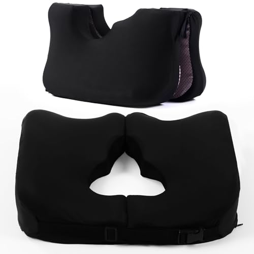 Tinideya Memory Foam Bed Sore Cushions for Butt with Straps Doughnut Pillow Bedsore Pressure Relief Pillow for Sleeping and Sitting, Cushion for Bed Sores on Buttocks, T Shaped Opening Tailbone by Tinideya - Used condition - US$14.74