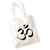Stylischer Yoga-Om Shopping Bag für jede Shopping-Tour: Der Huuraa Baumwollbeutel aus 100% Baumwolle überzeugt mit einem modernen Look und einer praktischen Größe von 10 Litern.