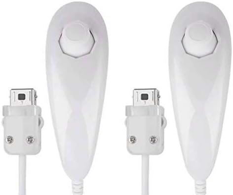 Remote and Nunchuk Nunchuck Controller for Wii U Console(White and White，2 Packs)