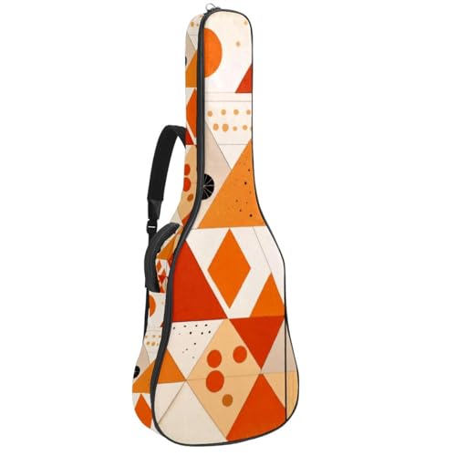 Housse guitare acoustique avec couche de protection éponge géométrique orange