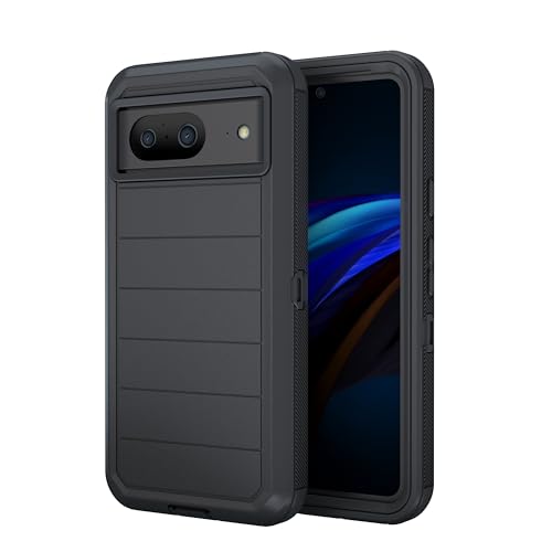 Image of Pirum Protective Back Case Compatible for Google Pixel 8 Cover PC + TPU Full Body Shockproof Drop Protection - Black