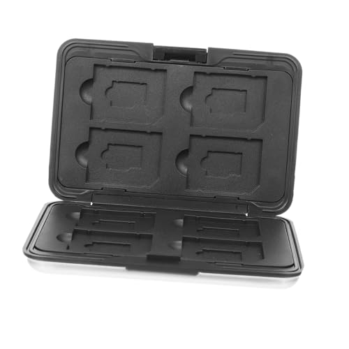 KONTONTY Card Storage Case Organizer Compact and Portable Memory Cards Holder for 8 Cards Metal Card Box