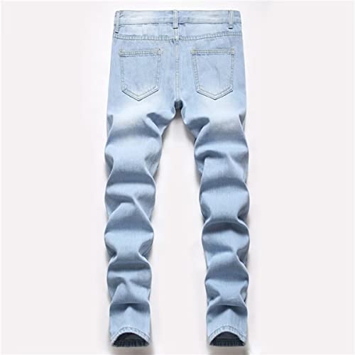 Little Boys Skinny Fit Ripped Destroyed Distressed Jeans Kids Slim Denim Pants, Light Blue, Size 82