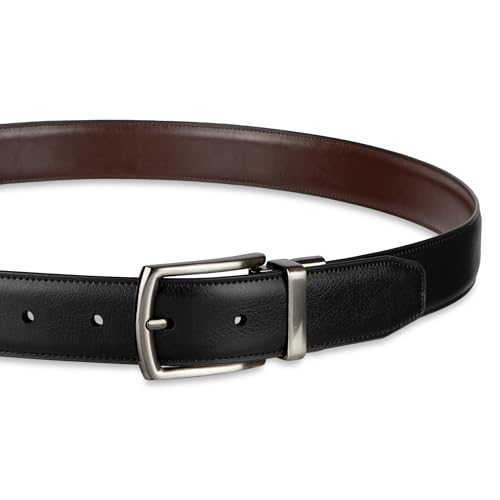 Haggar Men's 2-in-1 Reversible Leather Belt for Dress Pants, Suits, Khakis-Classic, Business Casual, Formal, Work4