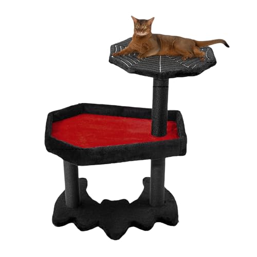 登りタワー 猫用爪とぎ 猫タワー サイザル麻 安定性 つめとぎ 爪研ぎ 麻紐 バンパイア風 厚底 スリム 据え置き 人気 おしゃれ かわいい 転倒防止 省スペース ブラック
