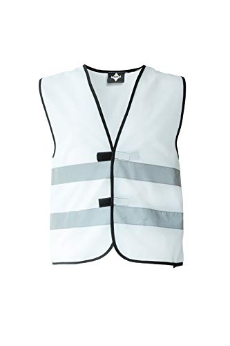 KORNTEX Warnweste mit Klettverschluss Dortmund - Sicherheitsweste Pannenweste – EN 17353 zertifiziert, 360° Reflexstreifen, XL, weiss, stark reflektierend für beste Sichtbarkeit, Unisex
