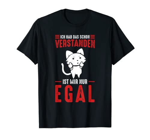 Divertido diseño de gatos – Mir Doch Egal Kätzchen Mittelfinger Camiseta