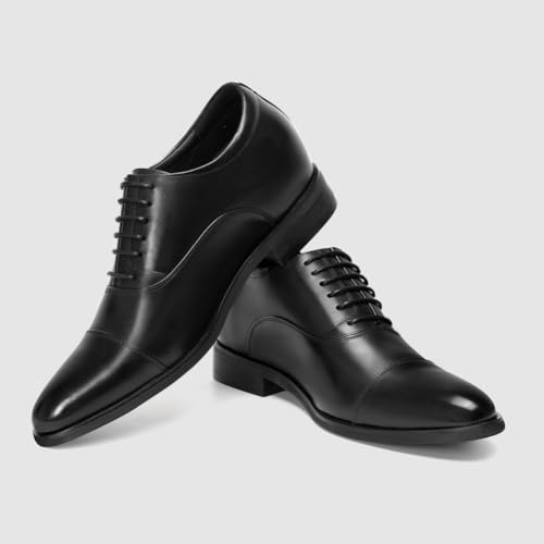 Image of CHAMARIPA Elevator Shoes for Men | Invisible Height Increase Plain Toe Oxford Dress Shoes | Built-in System Adds 2.76 Inches /7cm | Formal Business Shoes | US 7-12