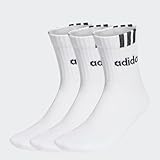 adidas Unisex adulto 3-Stripes Linear Half-Crew Cushioned Socks 3 Pairs, 42-45