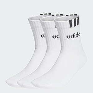 adidas Unisex 3-Streifen Linear Half-Crew Cushioned Socken, 3 Paar