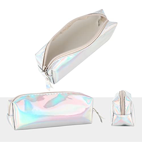 Image of Aisa Pencil Case Holographic Zipper Pen Bags Cosmetics Bags